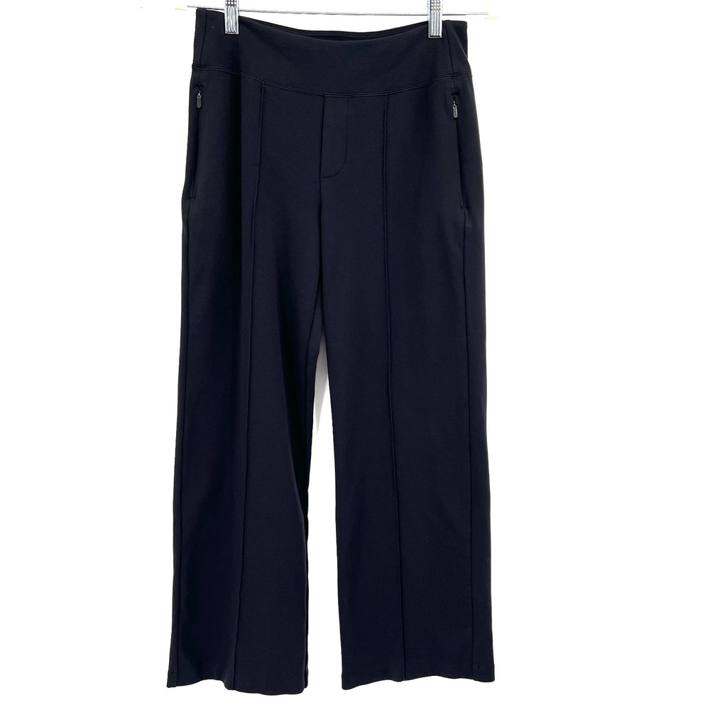 Athleta Eastbound Wide Leg yoga Pant black athleisure lounge active 8 petite 8P